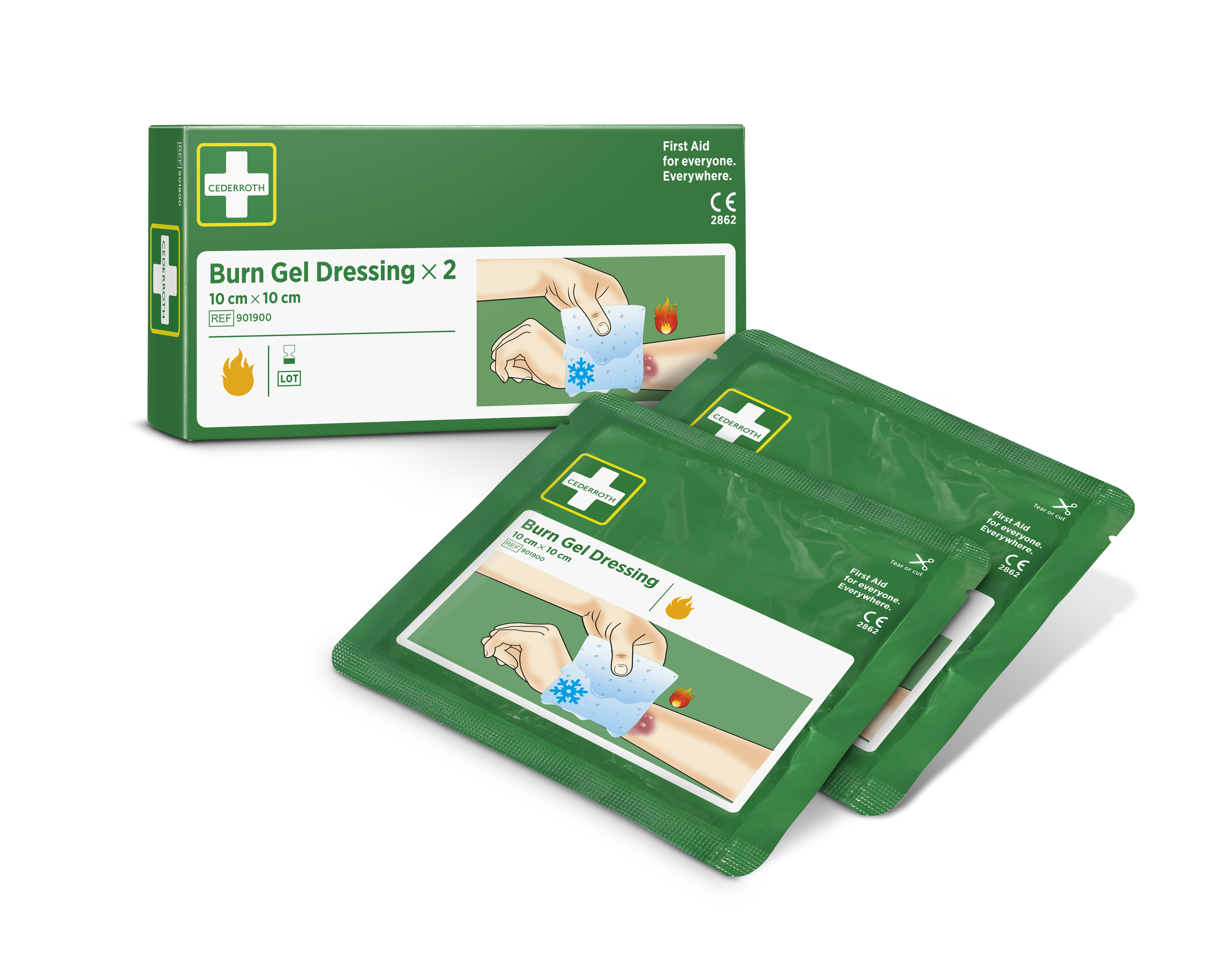 thumbnail image 2 of Unishield Burn Aid - 4x4 Sterile Gel First Aid Burn Dressing (Made In USA) 2 of 3
